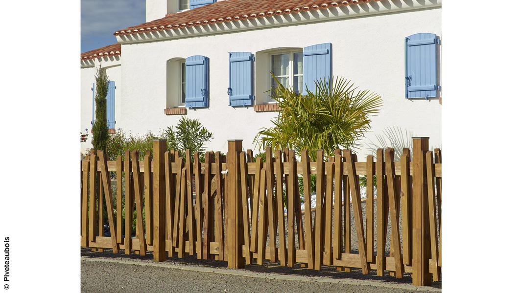 Panneau de clôture barreaudée Vague décorative