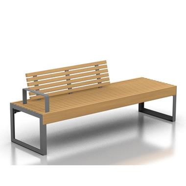 Banc Promenades avec dossier et 1 accoudoir