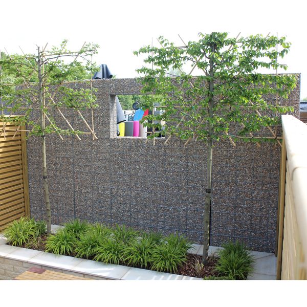 Clôture gabion à gravillons