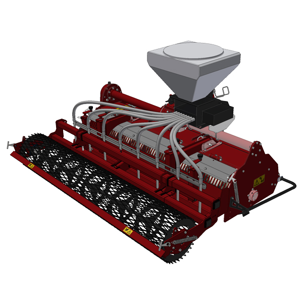 Combiné préparateur de sol enfouisseur engazonneur