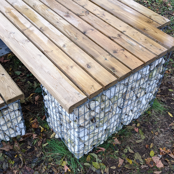 Table pique nique gabion - Photo